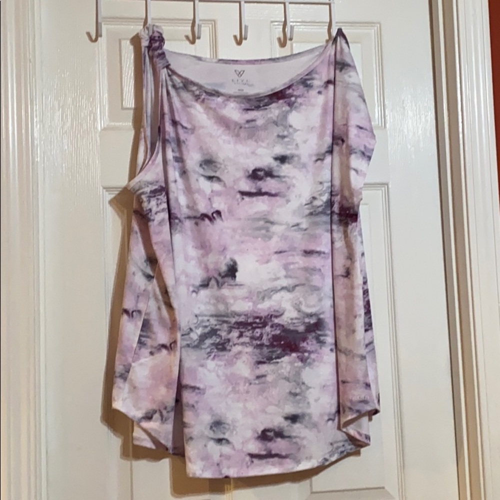 Purple n gray flowy cotton shirt.